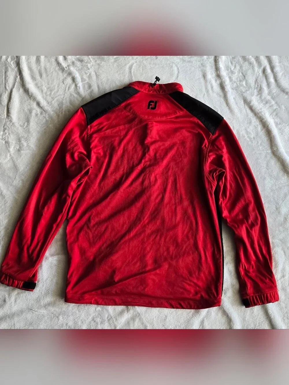 FootJoy FJ Mens Large Dryjoys Windbreaker  Full Zip Red Black Golf Men Small